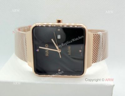 High Quality Rado Jubile Copy Watch Rose Gold Black Dial